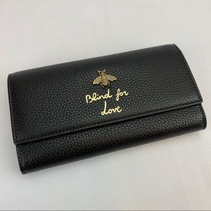 NWT Gucci Black Leather "Blind For Love" Wallet
